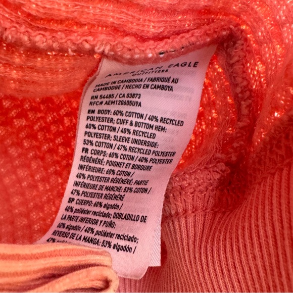 🎅 3/$15 American Eagle Pink Waffle Knit Sweater - Picture 9 of 12